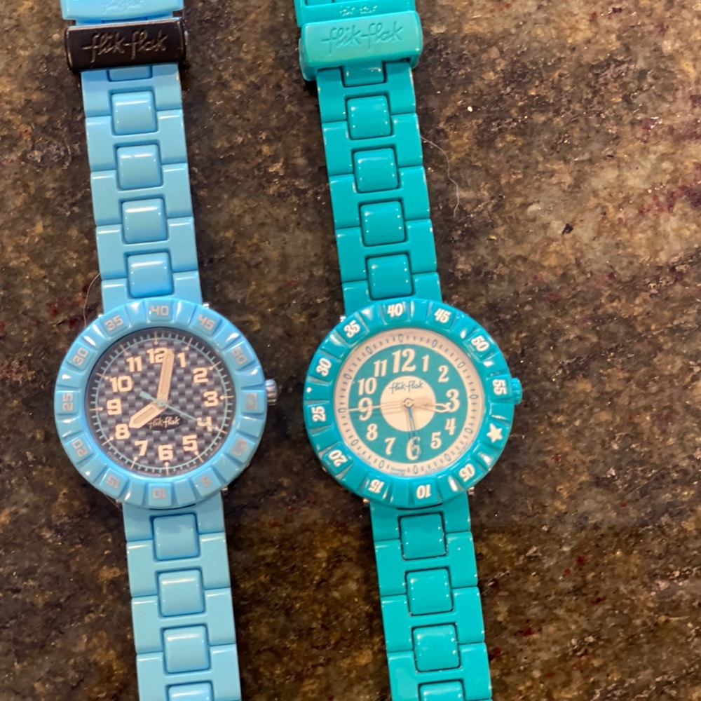 Two Swatch flick flak youth watches girls/boys